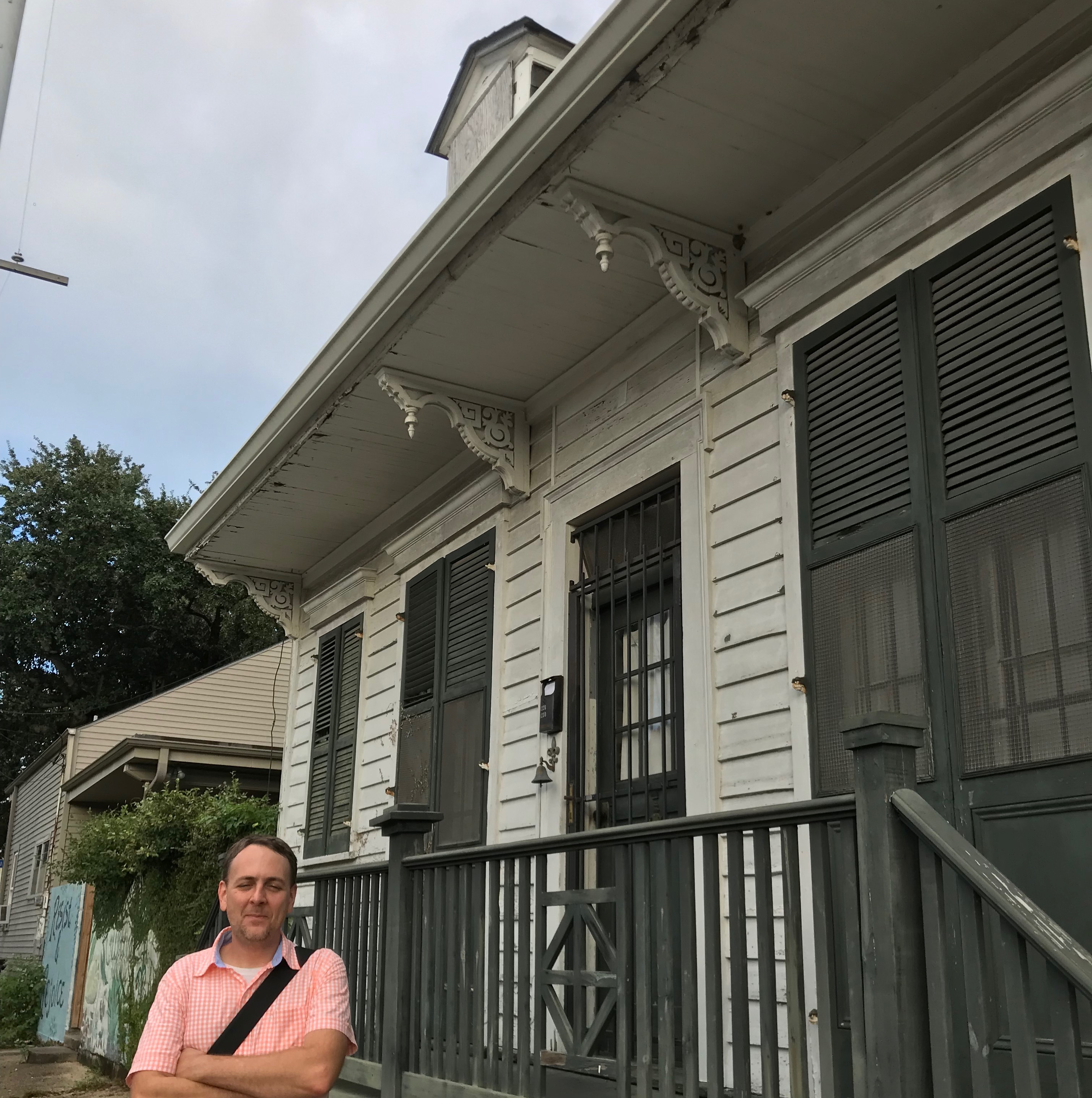 Karl Ward in front of Alex Chilton's former house in Treme